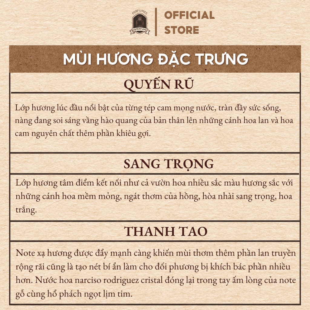 [Chính hãng] Nước Hoa Nữ Mẫu Thử Chiết Mini NARCISO CRISTAL EDP Chiết 10ml | BigBuy360 - bigbuy360.vn