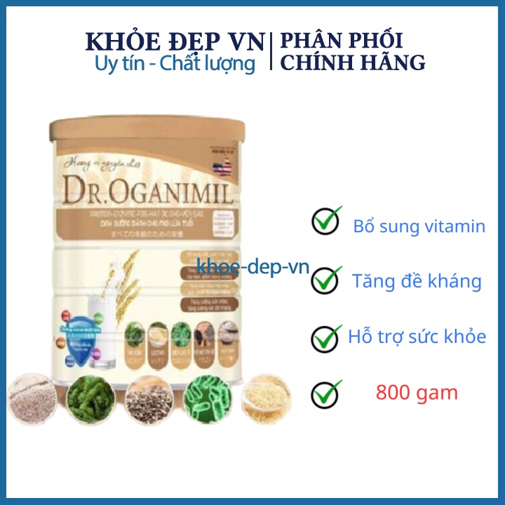 Sữa hạt DR.OGANIMIL làm từ các loại hạt dinh dưỡng cao Hộp  800g - BIO ORGANIC