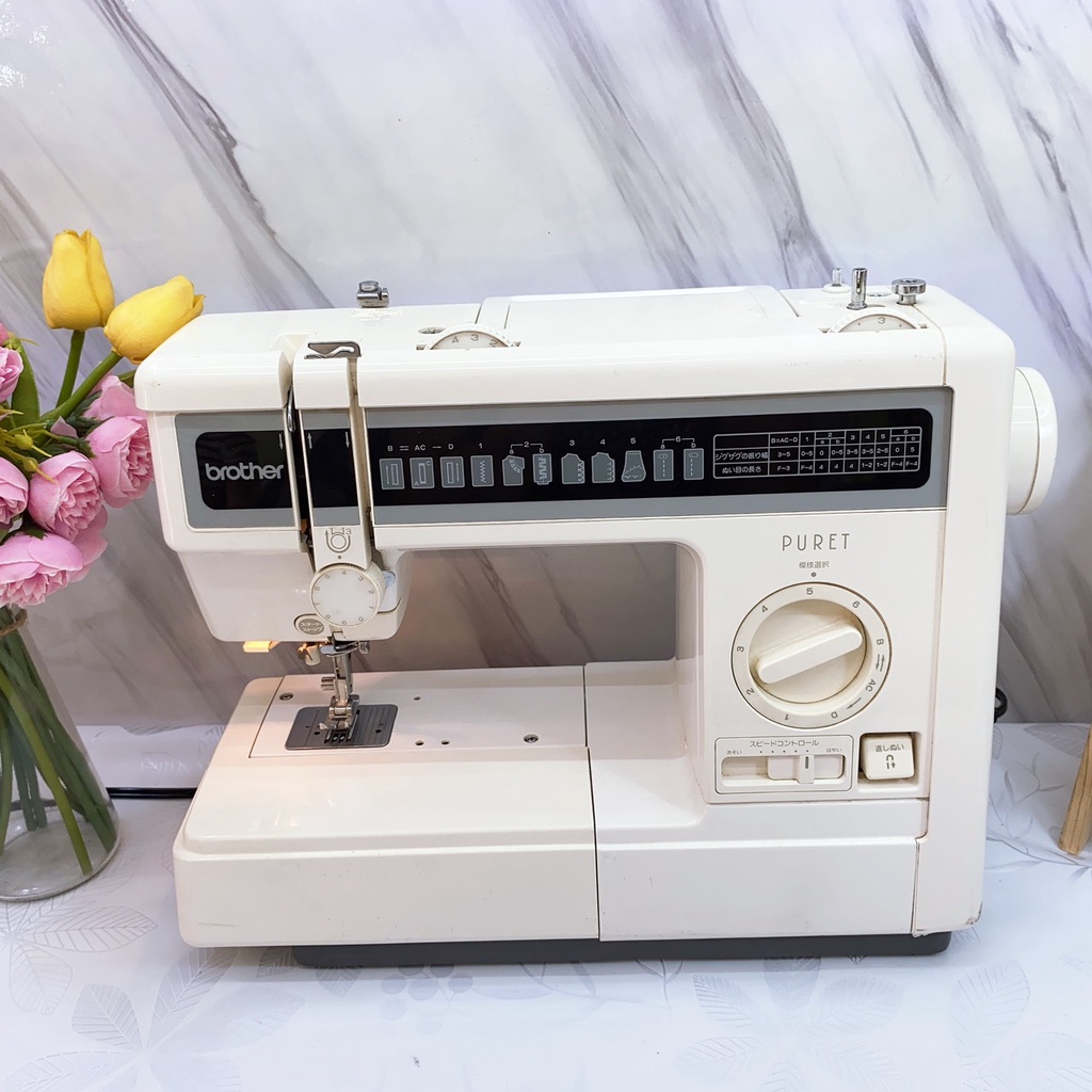 Máy May Máy Khâu Gia Đình Nhật Brother Puret - May Cơ Bản - Ổ Máy Công Nghiệp - Kích Thước 41x17x29 - Dễ Sử Dụng - Bền