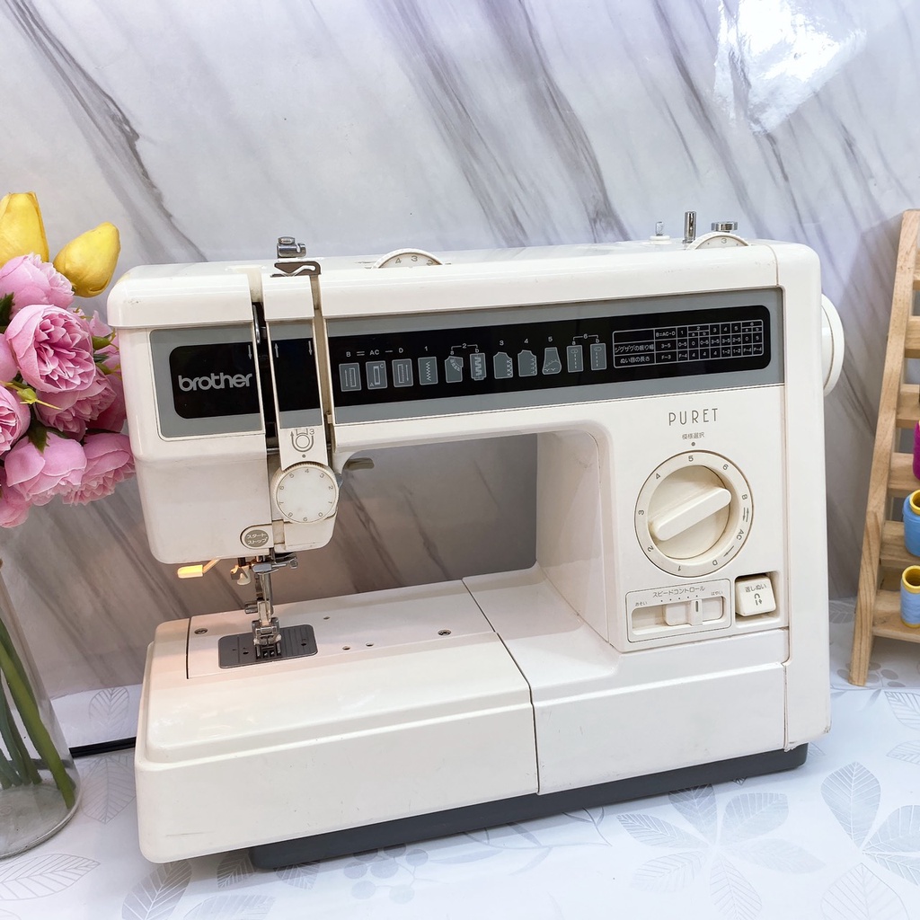 Máy May Máy Khâu Gia Đình Nhật Brother Puret - May Cơ Bản - Ổ Máy Công Nghiệp - Kích Thước 41x17x29 - Dễ Sử Dụng - Bền
