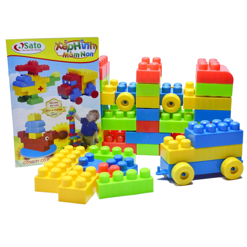 Bộ Đồ Chơi Xếp Hình Cho Bé Mầm Non 72 Chi TIết Hàng Việt Nam Chất Lượng Cao An Toàn Tuyệt Đối Cho Trẻ