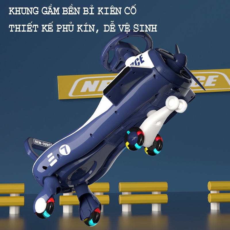 Xe chòi chân cho bé, xe lắc có nhạc cho bé mô hình máy bay cao cấp chống ồn chịu tải cao