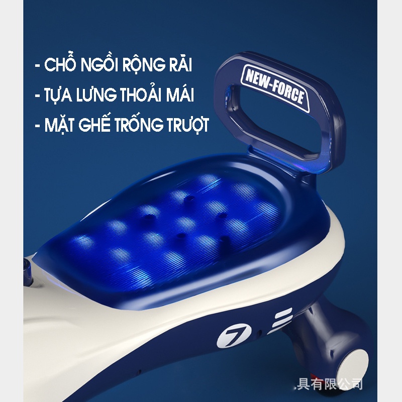 Xe chòi chân cho bé, xe lắc có nhạc cho bé mô hình máy bay cao cấp chống ồn chịu tải cao