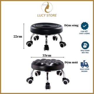 Ghế ngồi bệt làm nail ngồi đóng hàng, ghế tròn xoay thấp - Lucy Store thiết bị vật tư spa