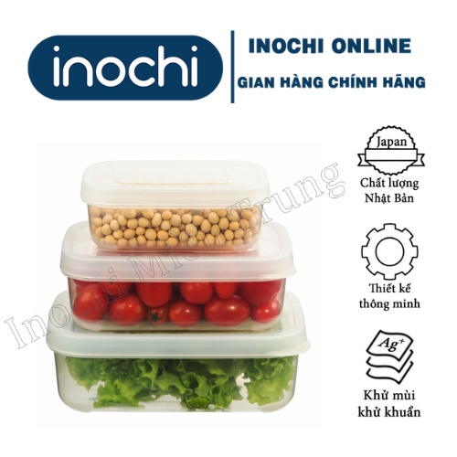 Hộp nhựa chữ nhật trong suốt đựng thực phẩm Inochi 500-750-1000-1500- 2000-2500ml