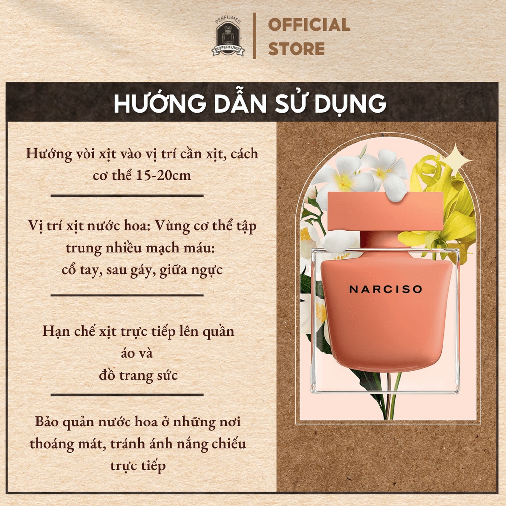 Nước hoa nữ chiết Narciso Rodriguez Ambree chai cam vuông EDP 10ml_ NƯỚC HOA CHIẾT 10ML | BigBuy360 - bigbuy360.vn