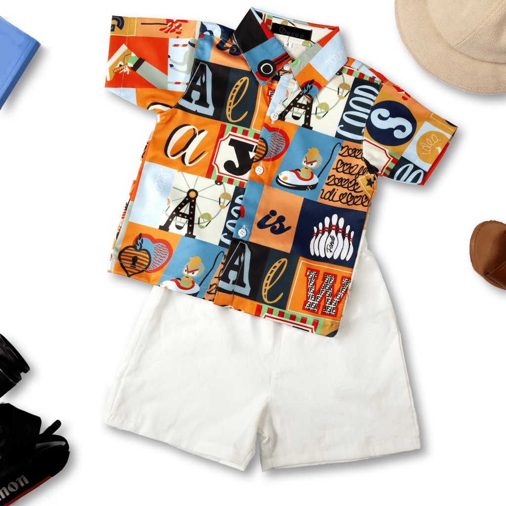 Áo đi biển nhóm gia đình loại áo du lịch cho gia đình hội nhóm size trẻ em họa tiết A3D