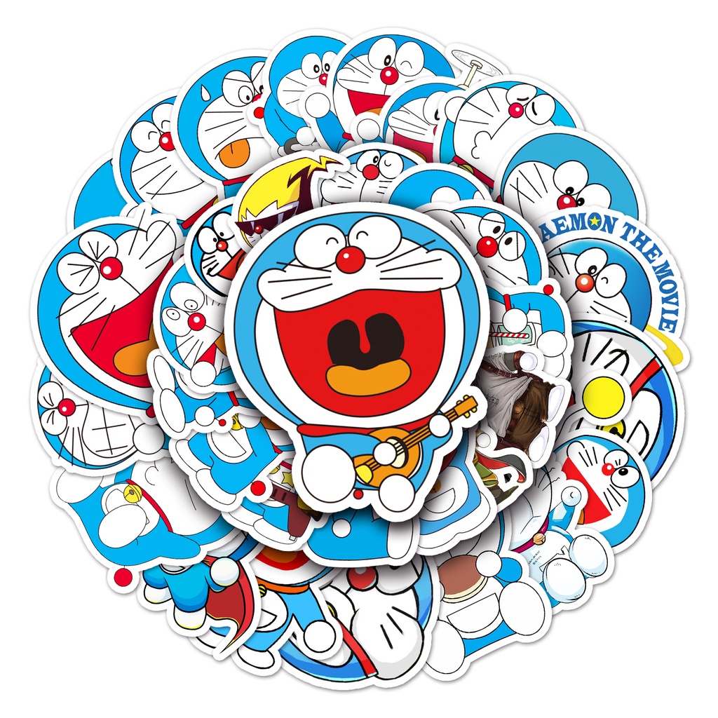 Set 10 / 52 Sticker Hình Doraemon Ngộ Nghĩnh Chống Thấm Nước
