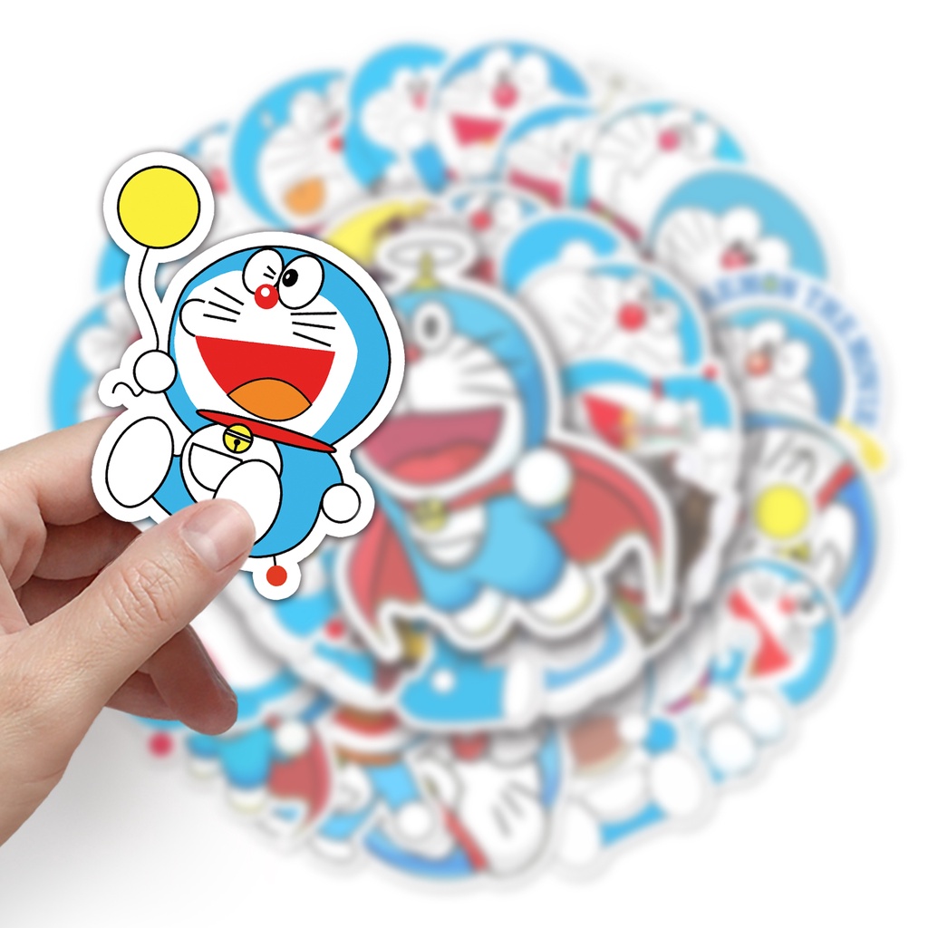 Set 10 / 52 Sticker Hình Doraemon Ngộ Nghĩnh Chống Thấm Nước