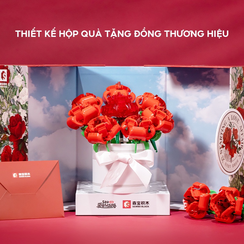 Bộ Đồ Chơi Lắp Ráp Hình Hoa Hồng Phù Hợp Làm Quà
