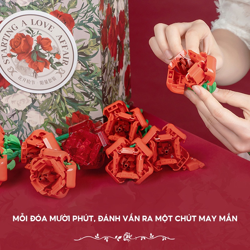 Bộ Đồ Chơi Lắp Ráp Hình Hoa Hồng Phù Hợp Làm Quà