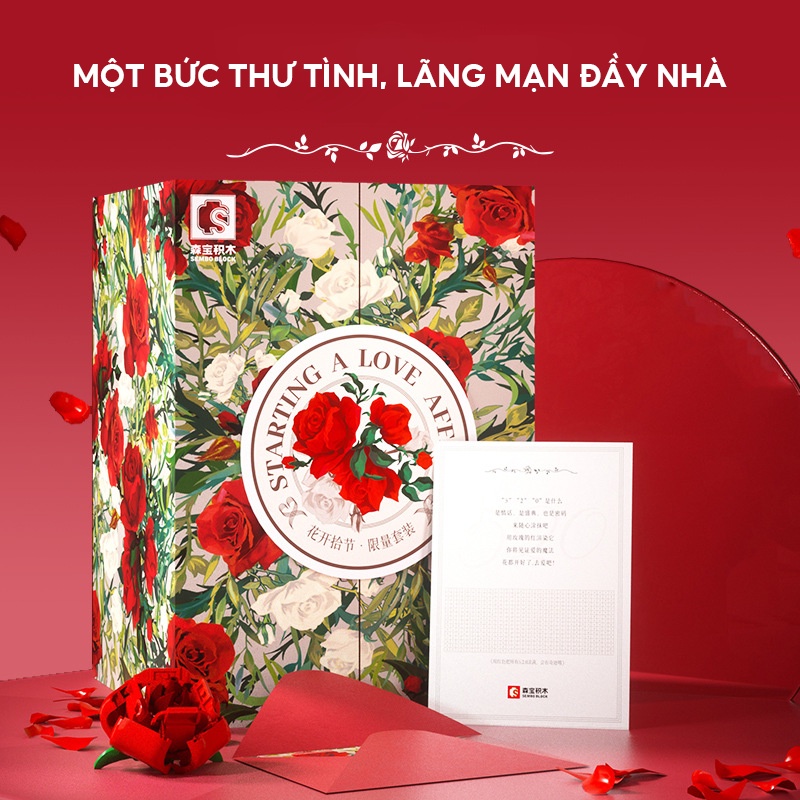 Bộ Đồ Chơi Lắp Ráp Hình Hoa Hồng Phù Hợp Làm Quà