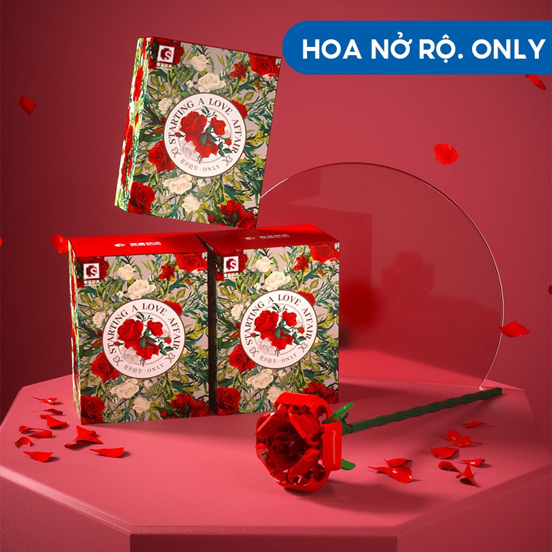 Bộ Đồ Chơi Lắp Ráp Hình Hoa Hồng Phù Hợp Làm Quà