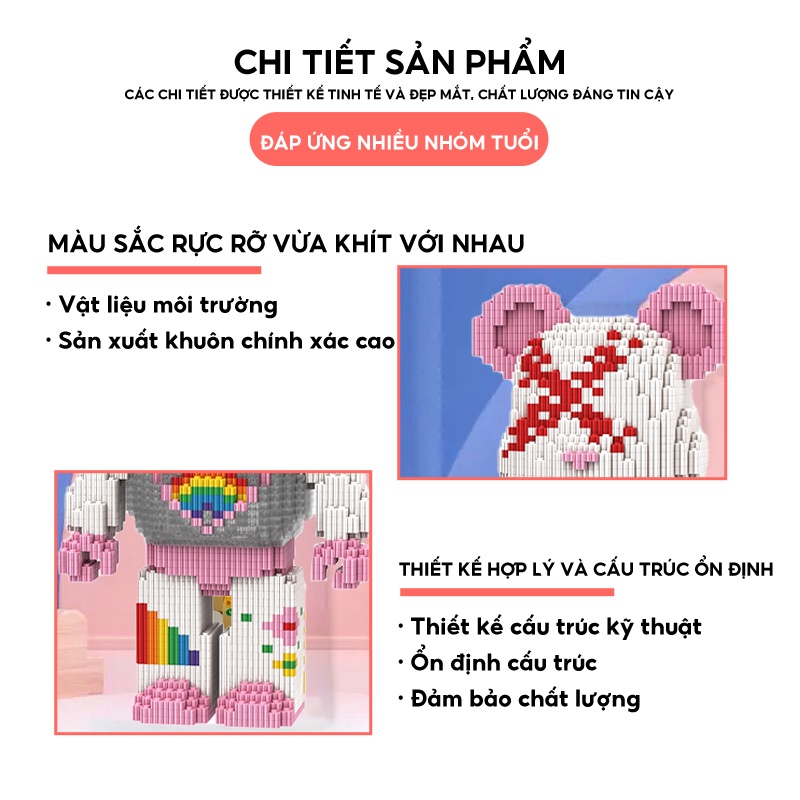 Bộ Đồ Chơi Lắp Ráp Hình Chú Gấu Dễ Thương