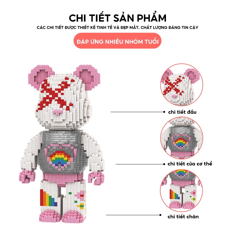 Bộ Đồ Chơi Lắp Ráp Hình Chú Gấu Dễ Thương