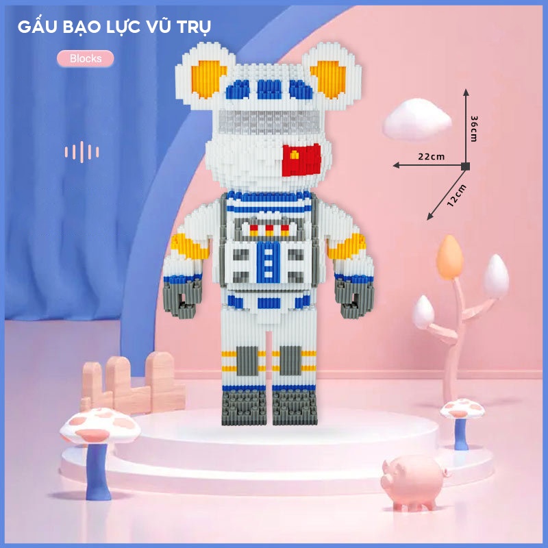 Bộ Đồ Chơi Lắp Ráp Hình Chú Gấu Dễ Thương