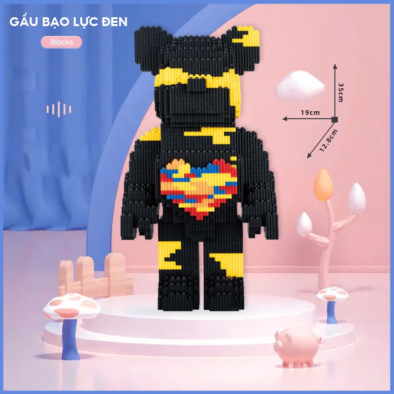 Bộ Đồ Chơi Lắp Ráp Hình Chú Gấu Dễ Thương