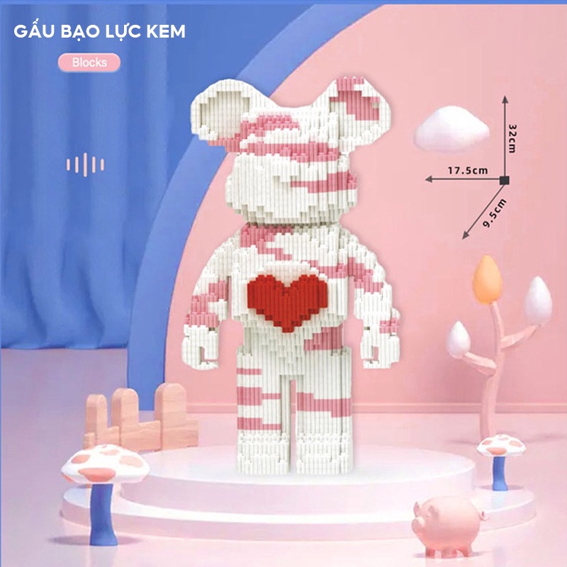 Bộ Đồ Chơi Lắp Ráp Hình Chú Gấu Dễ Thương