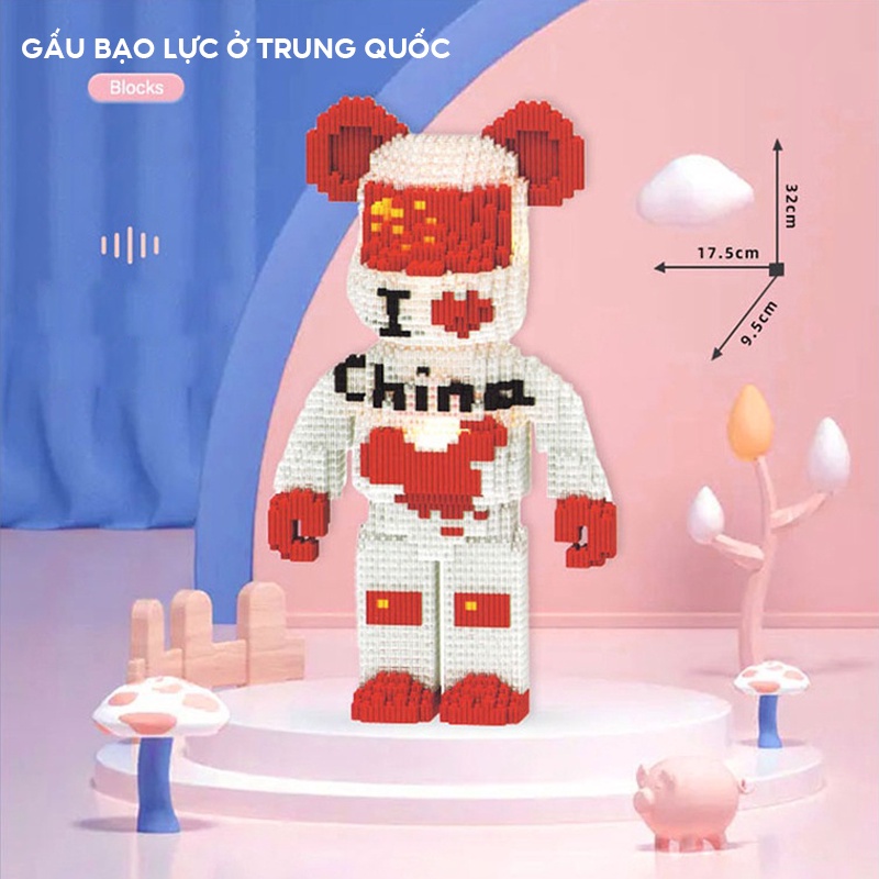 Bộ Đồ Chơi Lắp Ráp Hình Chú Gấu Dễ Thương