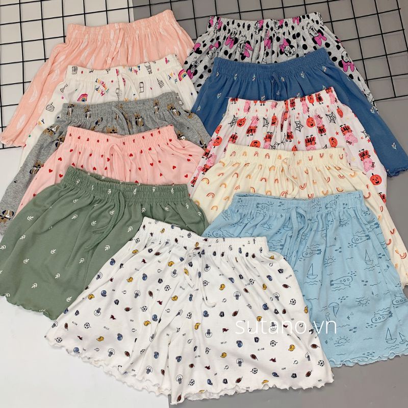 [HÀNG ĐẸP] Quần Short thun xòe nhiều hình dễ thương cạp chun, Quần ngủ vải cotton mịn mát co giãn Q300 SUTANO | BigBuy360 - bigbuy360.vn