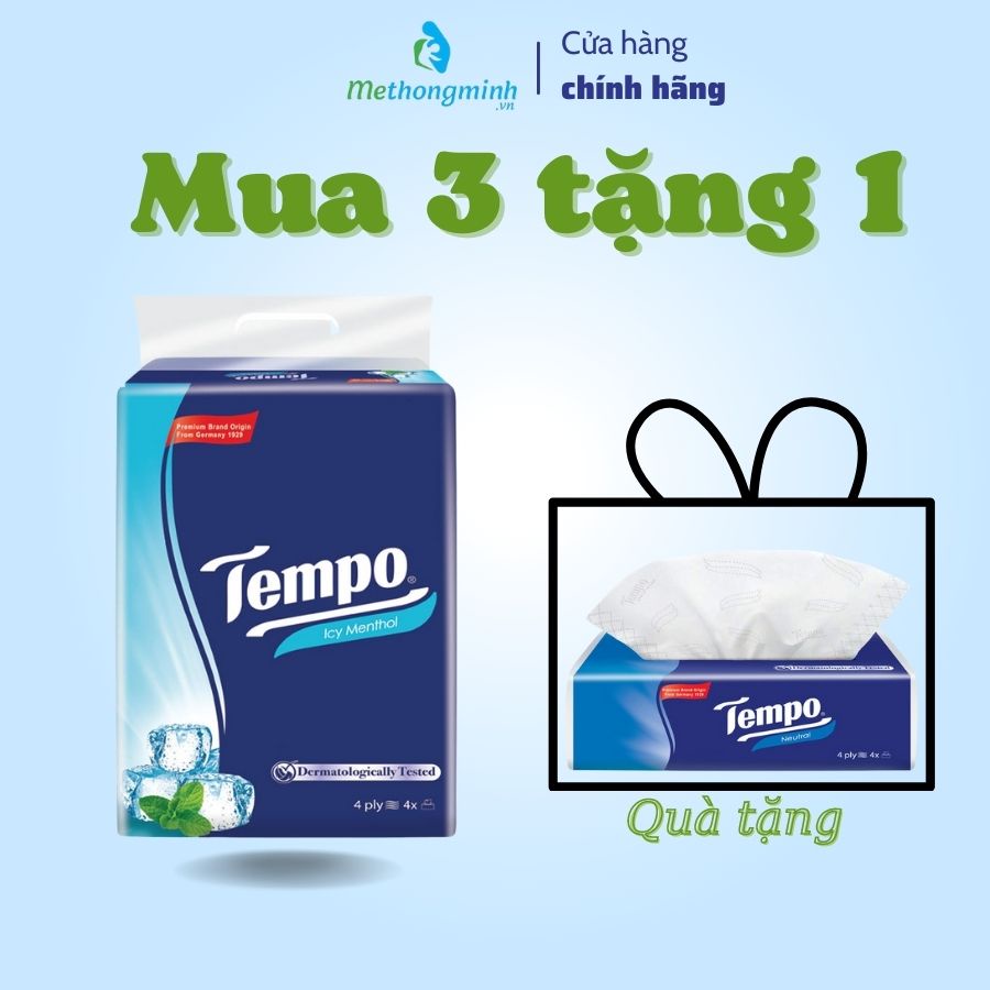 [lốc 4 gói] Khăn giấy rút Tempo Icy Menthol