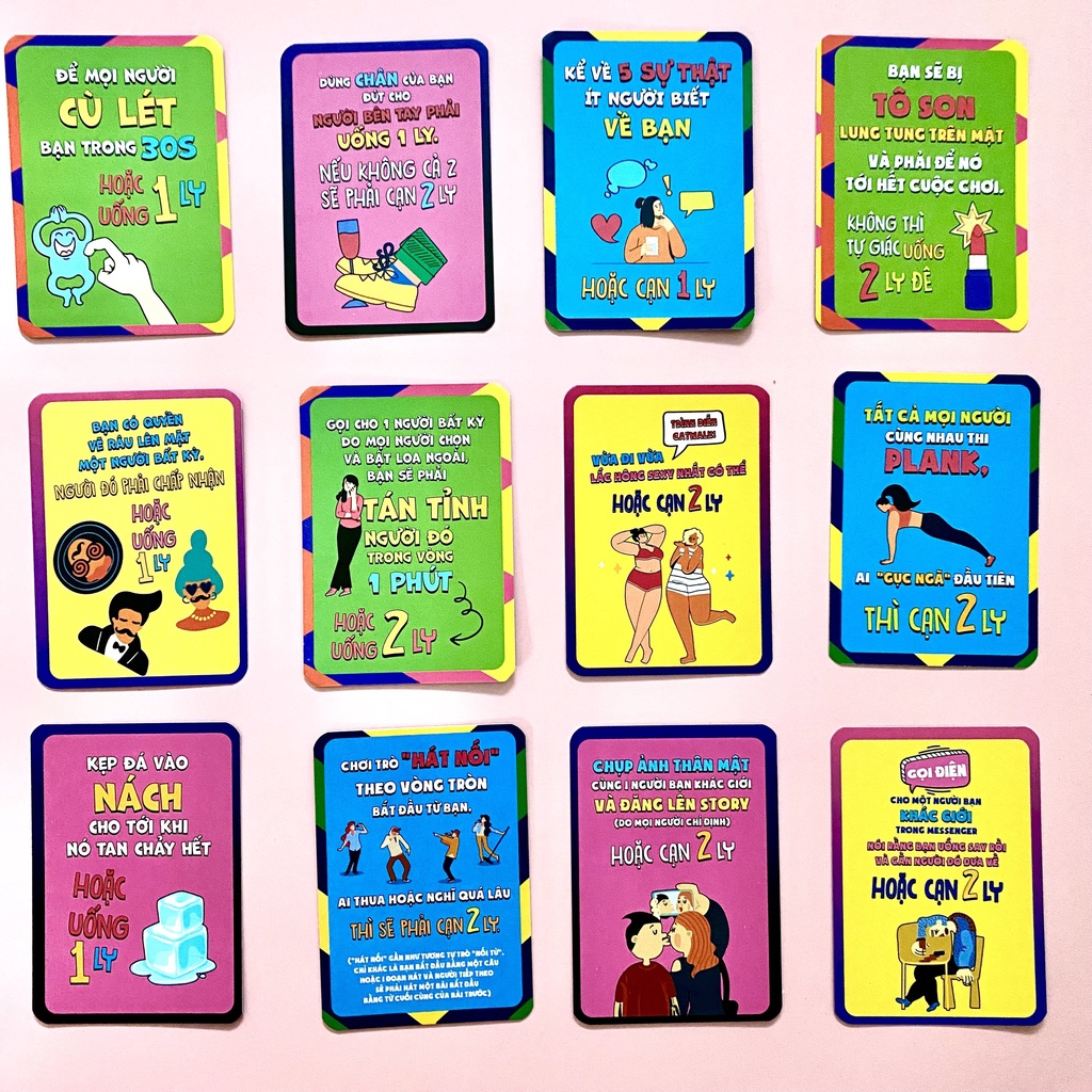 bộ bài drinking game thử thách uống rượu bia bạn bè vui nhộn