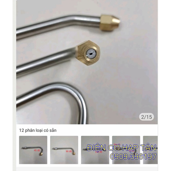 Cần béc xịt rửa xe DÀI 30CM , vệ sinh máy lạnh , máy giặt 45_ 90_ 120 độ