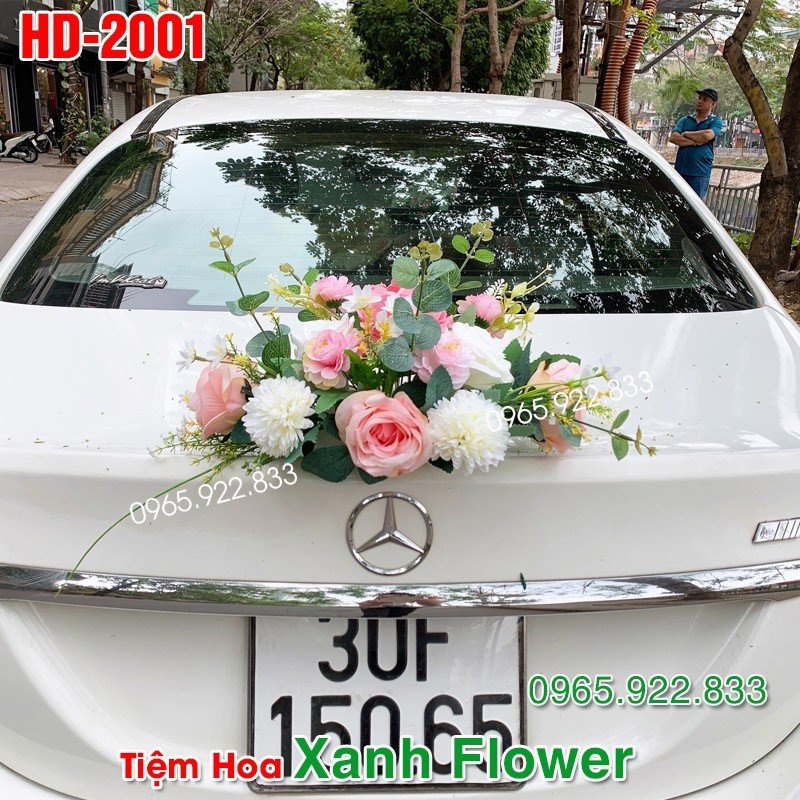 Phụ Kiện Hoa Lụa Trang Trí Đuôi Xe Nhỏ Gọn, Chắc Chắn