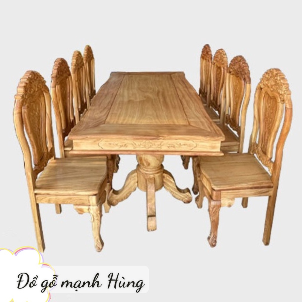 Bộ bàn ăn gỗ gõ đỏ 8 ghế, gỗ gõ đỏ nguyên chất giá xưởng bao thị trường hàng loại 1