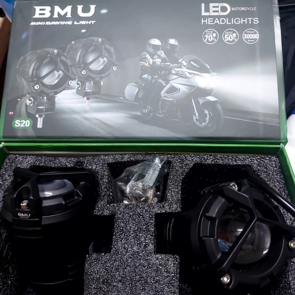 Đèn trợ sáng bmu S40 và p70  cos vàng pha trắng có laze