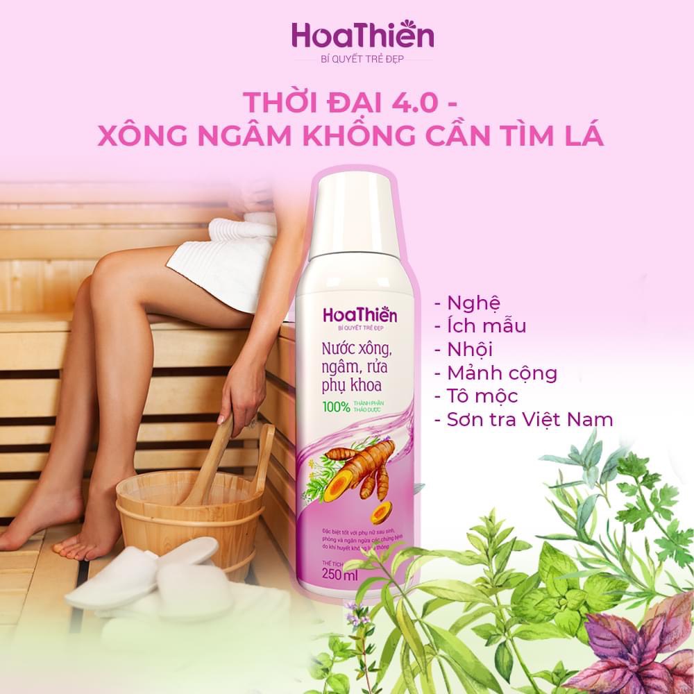 Nước xông, ngâm, rửa phụ khoa Hoa Thiên SẮC NGỌC KHANG (chai 250ml) Bí quyết chăm sóc sức khỏe vùng kín cho chị em.