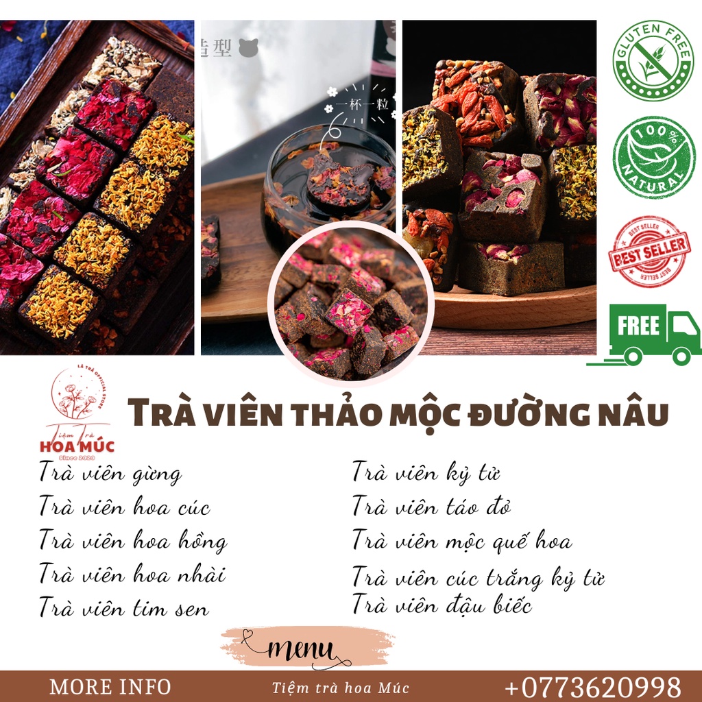 TRÀ HOA ĐƯỜNG NÂU LÀ TRÀ ĐỦ VỊ -CÓ MIX ĐỦ LOẠI- 11 VỊ- 4K/1 VIÊN FREESHIP dưỡng nhan giảm đau bụng kinh