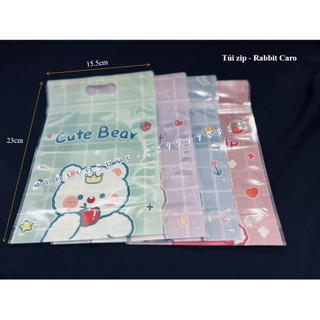 Túi zip - rabbit caro - size 15.5*23cm