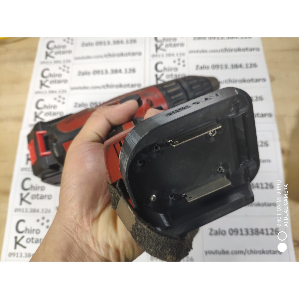 Đế chuyển máy Hilti 12V NiMH pin đút đút sang dùng hộp pin Makita LXT đóng 12V hoặc 14V
