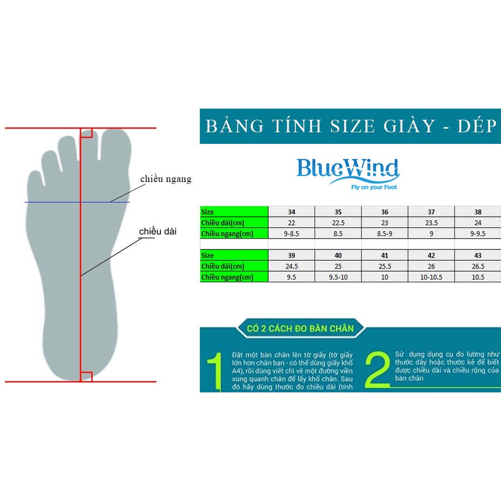 Giày Sục Nữ Độn Đế Cao 5cm BLUEWIND Đạp Gót Tôn Dáng 68826