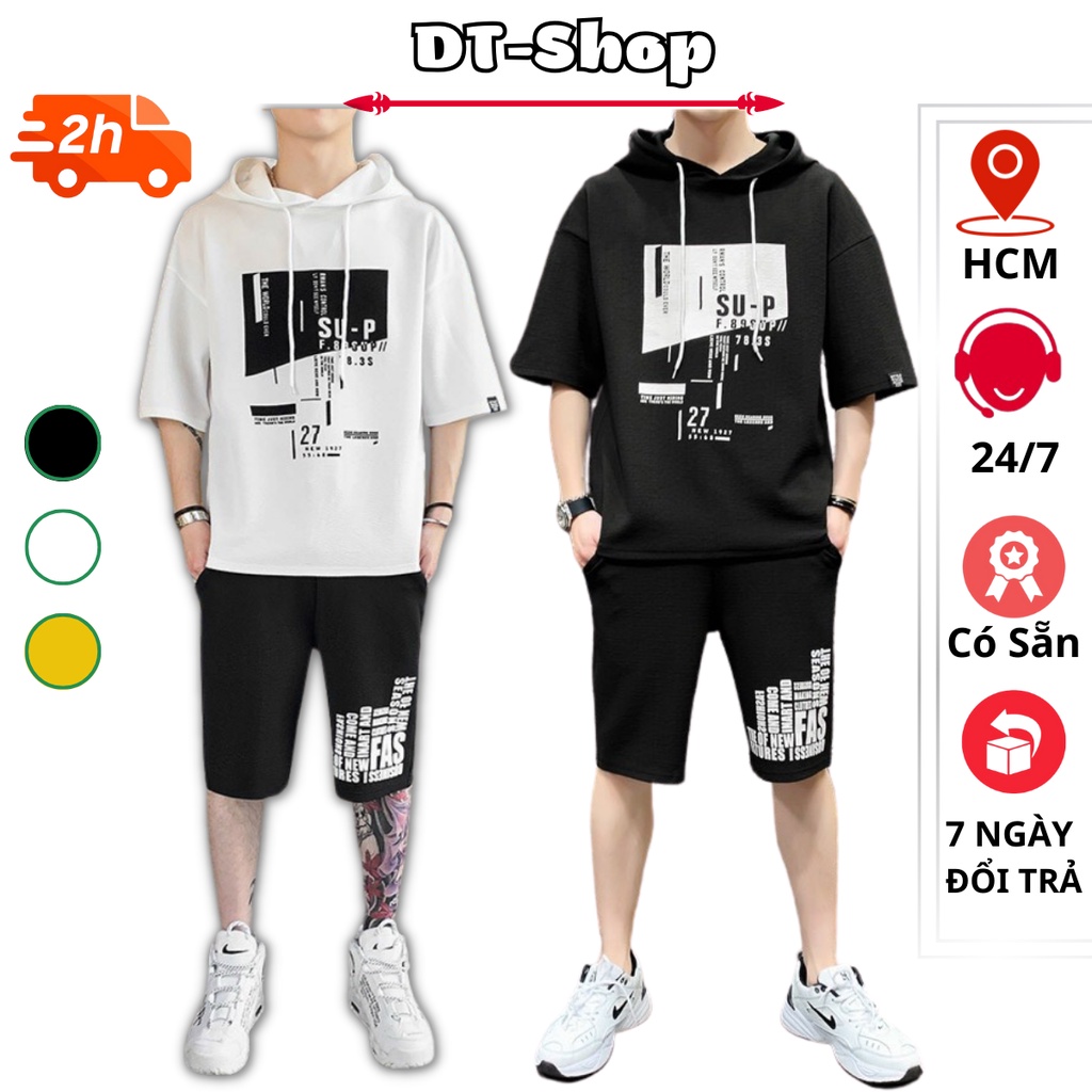 BỘ THỂ THAO MẶC NHÀ ĐI CHƠI CÓ NÓN NGẮN TAY CHẤT THUN CO DÃN FORM RỘNG THOẢI MÁI