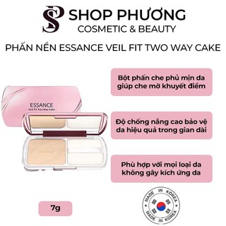 Phấn nền siêu mịn lâu trôi essance veil fit two way cake spf40/pa++ 7g hàn quốc