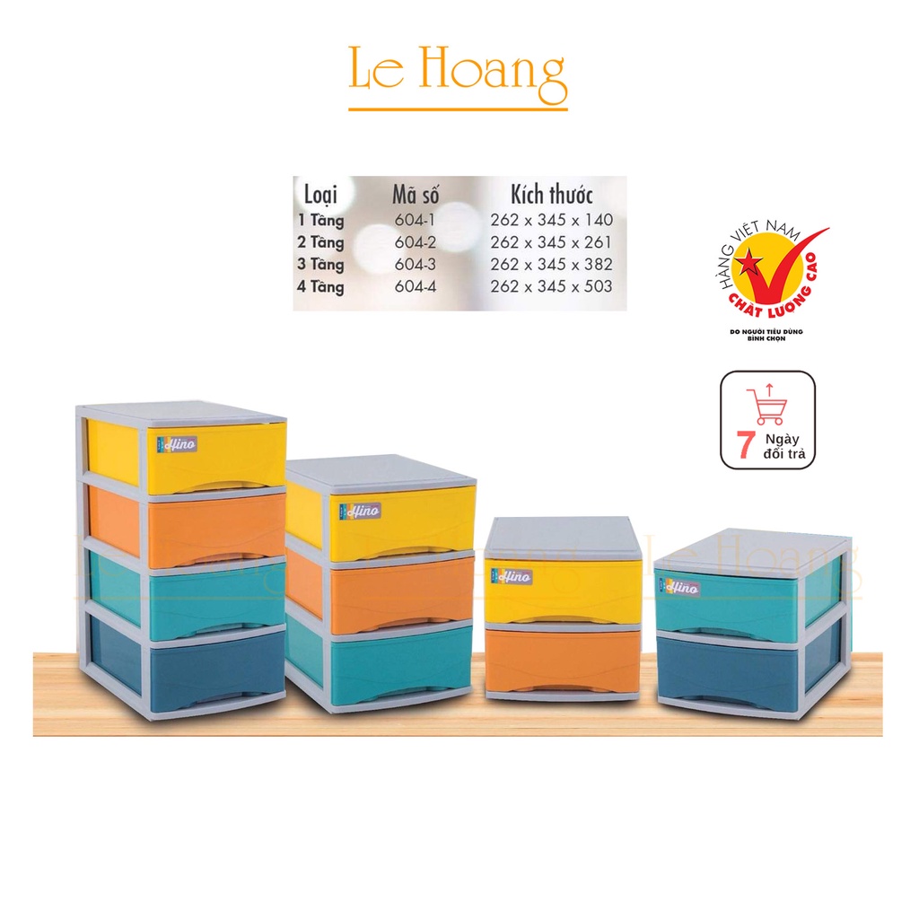 Tủ nhựa hồ sơ A4 Hino đa năng 1 - 2 tầng nhiều màu sắc