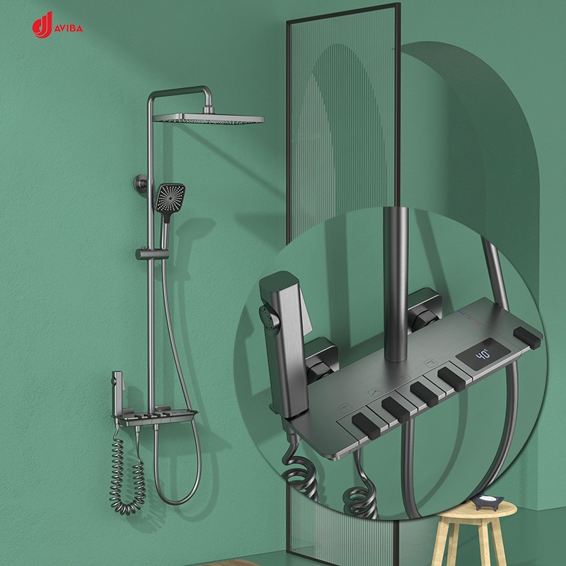 Bộ Vòi Sen Cây Tắm Đứng Nóng Lạnh Tăng Áp AV002 Dạng Phím Đàn_Hàng Nhập Khẩu Cao Cấp Mới