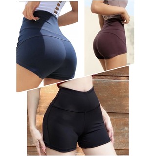 Quần short nữ tập gym, yoga, aerobic, lưng cao nâng mông gel bụng ôm body thun lạnh co dãn 4 chiều