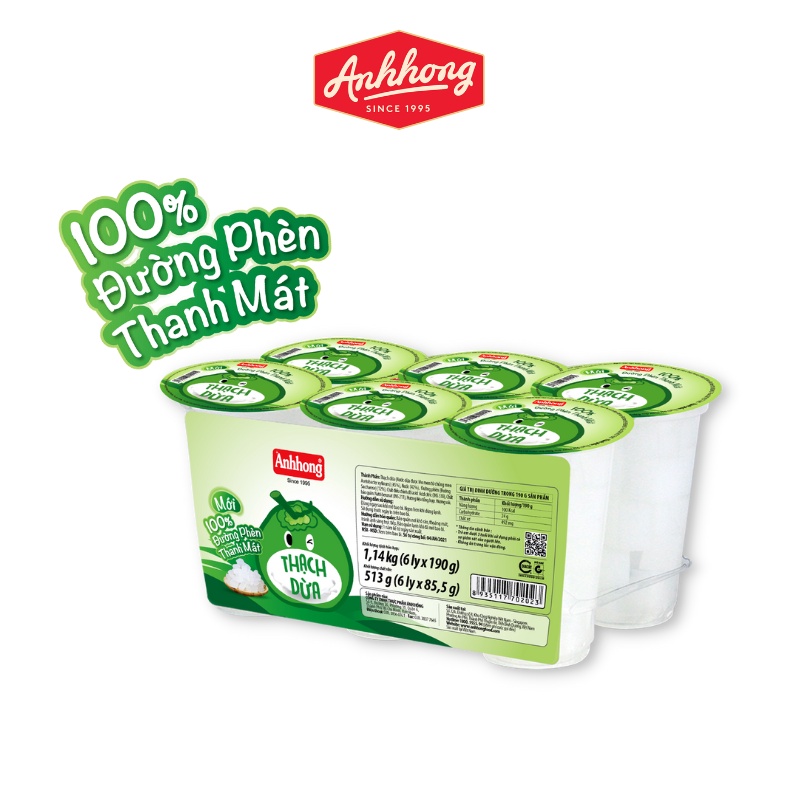 Lốc Thạch dừa đường phèn Ánh Hồng thanh mát tự nhiên