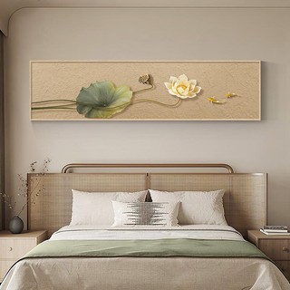 Tranh hoa sen nghệ thuật hình ngang. tranh canvas treo tường trang trí nội thất, spa, studio, shop.