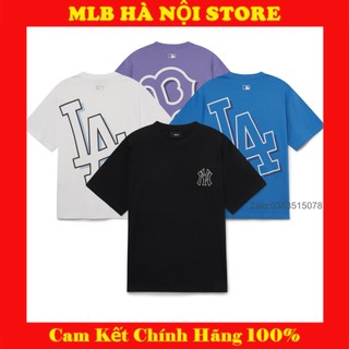 Áo thun mlb basic form rộng mega logo overfit 2023 - áo phông mlb nam nữ chính hãng