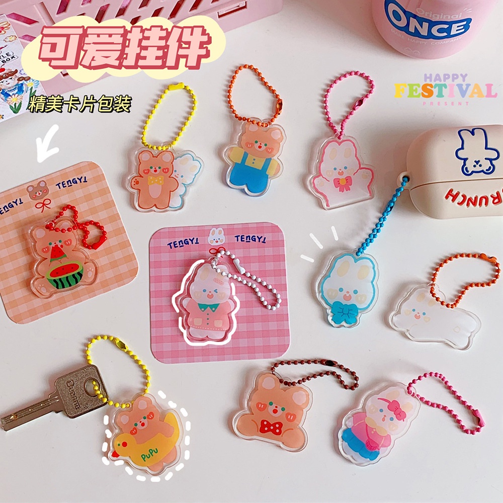 Móc khoá nhựa mini cute hình động vật siêu dễ thương