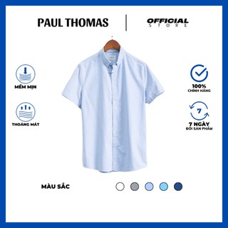 ÁO SƠ MI CỘC TAY NAM CHẤT LIỆU OXFORD CAO CẤP, MẦU TRƠN KIỂU DÁNG BASIC KO LỖI MỐT - PAUL THOMAS
