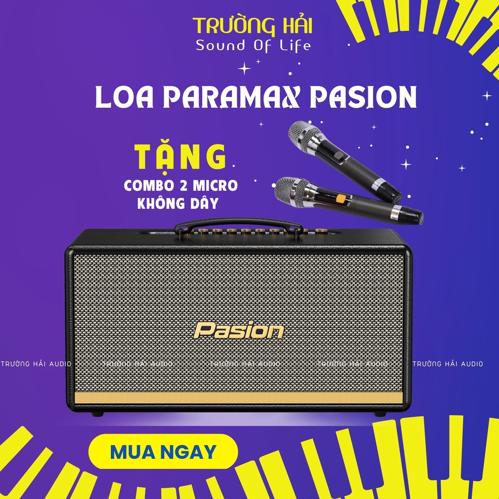 [Giao hàng miễn phí HCM] Loa karaoke Paramax Pasion, loa xách tay bluetooth công suất 400w (TẶNG 2 MIC KHÔNG DÂY)