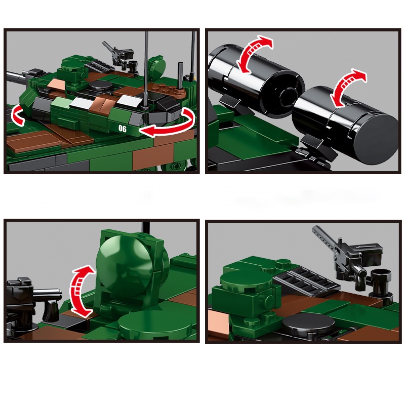 Đồ chơi lắp ráp xe tăng bọc thép Leclerc AMX56, SY0102, Mô hình xe tăng