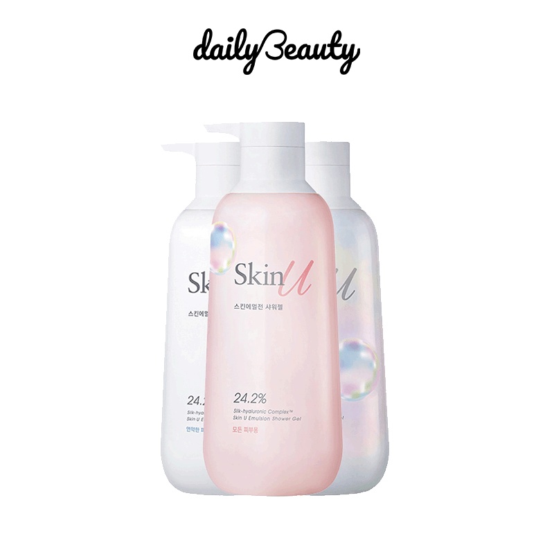 Sữa Tắm Dưỡng Thể Dạng Gel Cao Cấp Happy Bath SkinU Emulsion Shower Gel 600ml Daily Beauty Official