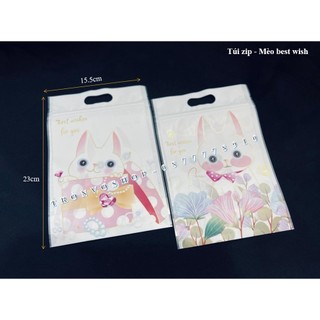 Túi zip Mèo trắng best wish for you - Đựng bánh kẹo các loại