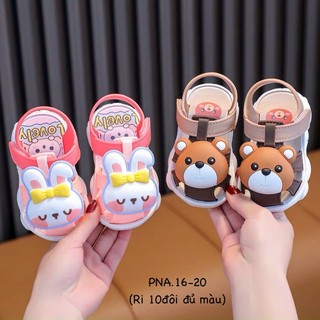 Giày sandal bít mũi đế mềm tập đi cho bé trai bé gái